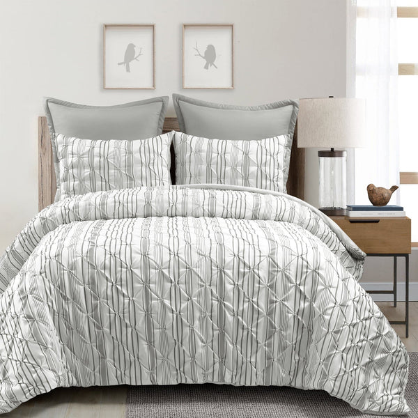 Lush Decor Ravello Pintuck Stripe 5 Piece Comforter Set