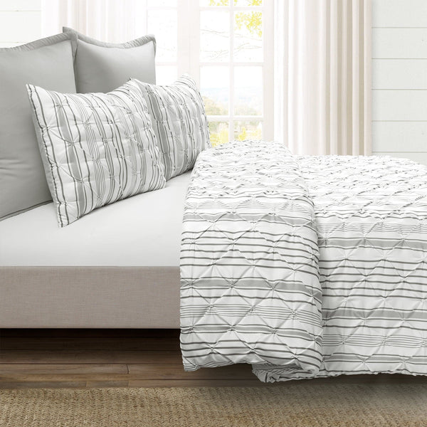 Lush Decor Ravello Pintuck Stripe 5 Piece Comforter Set