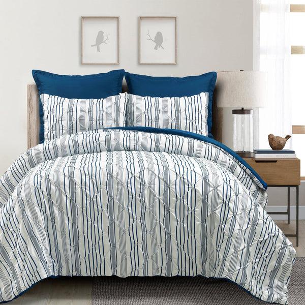 Lush Decor Ravello Pintuck Stripe 5 Piece Comforter Set