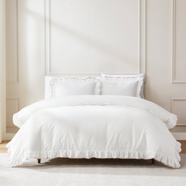 Lush Decor Reyna Contrast Edge Cotton Duvet Cover Set