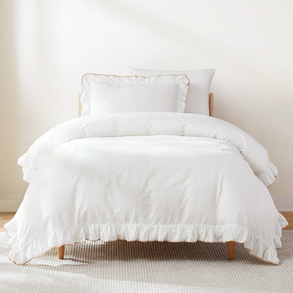 Lush Decor Reyna Contrast Edge Cotton Duvet Cover Set