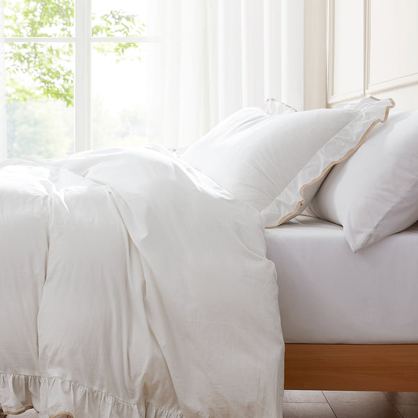 Lush Decor Reyna Contrast Edge Cotton Duvet Cover Set