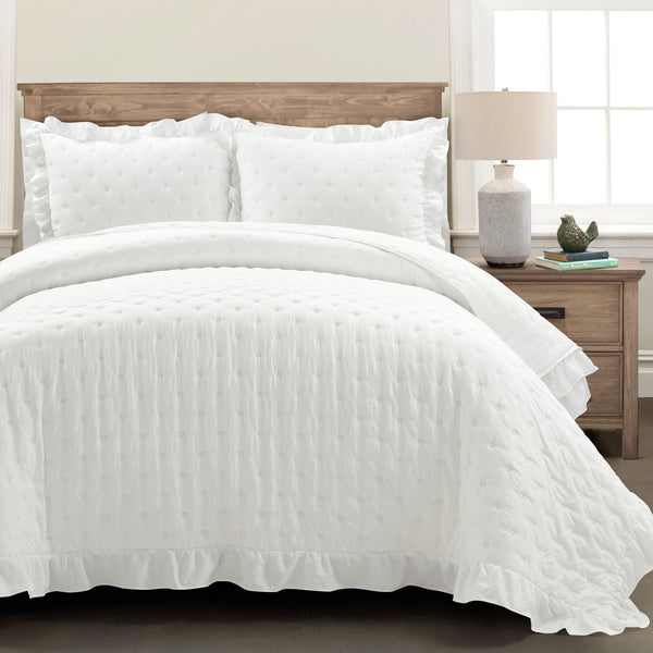 Lush Decor Reyna Ruffle Reversible Oversized 3 Piece Quilt Set