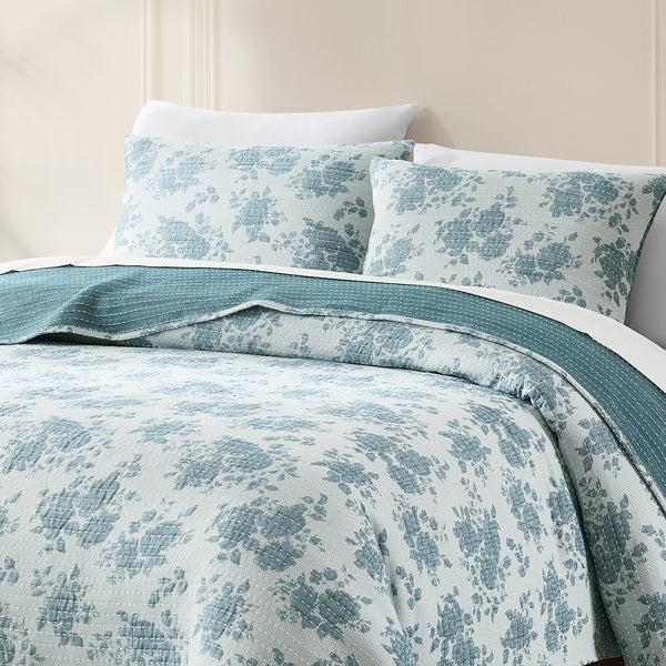 Lush Decor Rose Garden Pick Stitch Jacquard Matelasse Coverlet Set