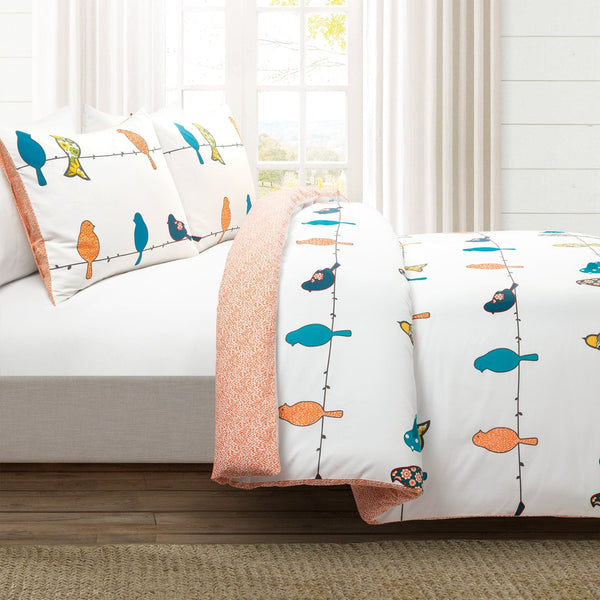 Lush Decor Rowley Birds Cotton Duvet Cover 3 Piece Set