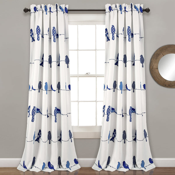 Lush Decor Rowley Birds Light Filtering Window Curtain Set