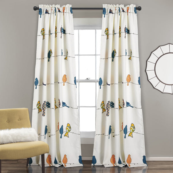 Lush Decor Rowley Birds Light Filtering Window Curtain Set