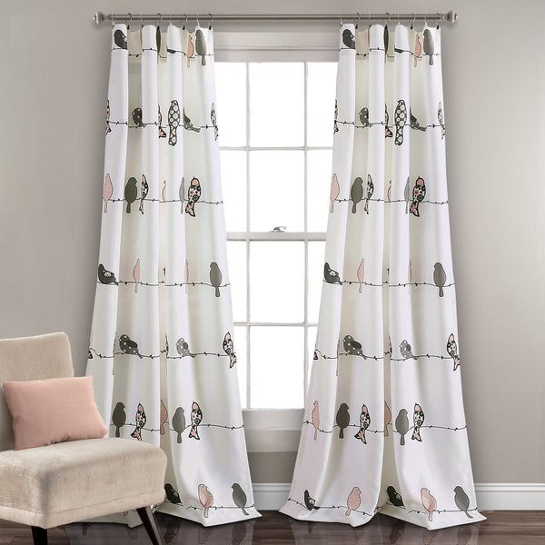 Lush Decor Rowley Birds Light Filtering Window Curtain Set