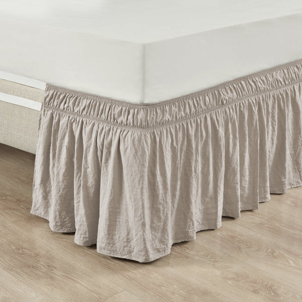 Lush Decor Ruched Ruffle Elastic Easy Wrap Around Bed Skirt