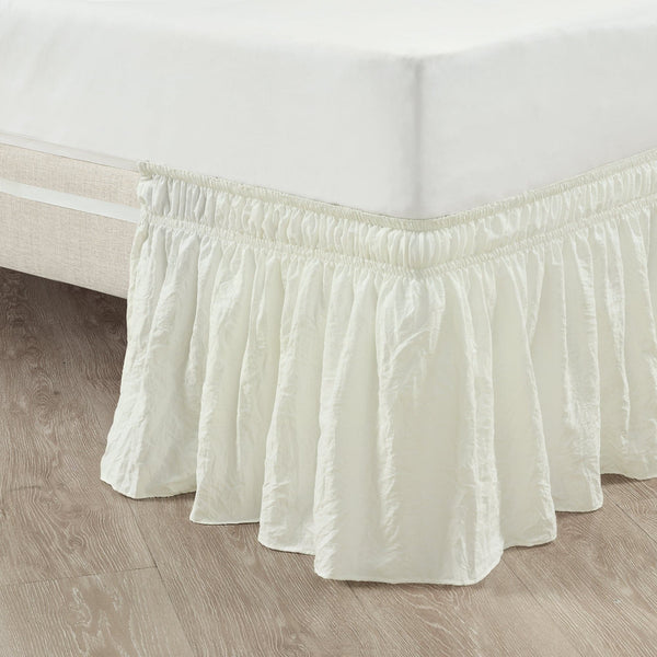 Lush Decor Ruched Ruffle Elastic Easy Wrap Around Bed Skirt