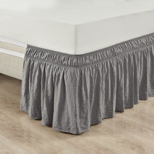 Lush Decor Ruched Ruffle Elastic Easy Wrap Around Bed Skirt