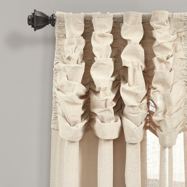 Lush Decor Ruched Waterfall Faux Linen Window Curtain Panel