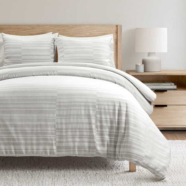 Lush Decor Sawyer Modern Broken Stripe Duvet Cover 3 Piece Set