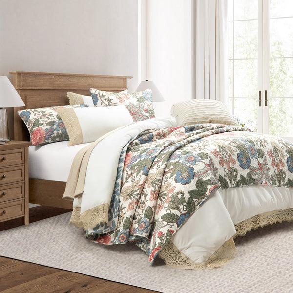 Lush Decor Scalloped Lace Cotton Duvet Cover 3 Piece Set
