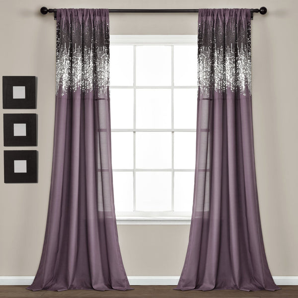 Lush Decor Shimmer Sequins Window Curtain Panel Set