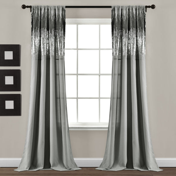Lush Decor Shimmer Sequins Window Curtain Panel Set