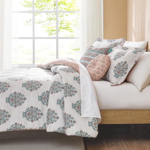 Lush Decor Sofia Flower Block Bouquet Comforter 5Pc Set
