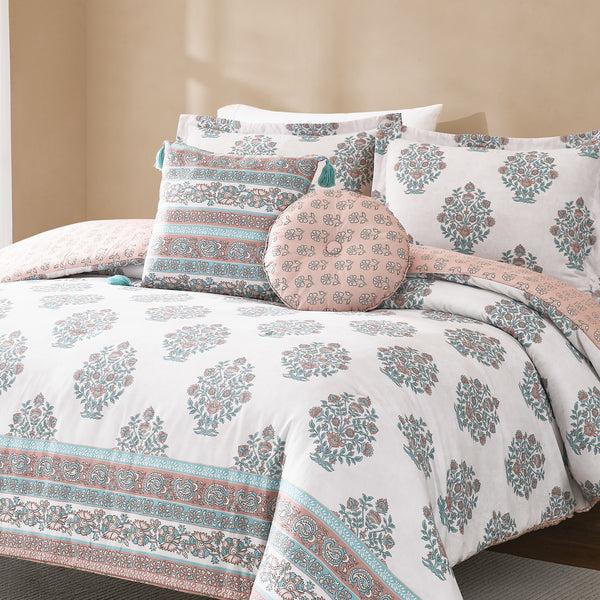 Lush Decor Sofia Flower Block Bouquet Comforter 5Pc Set