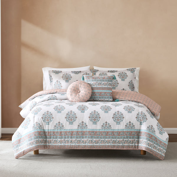 Lush Decor Sofia Flower Block Bouquet Comforter 5Pc Set