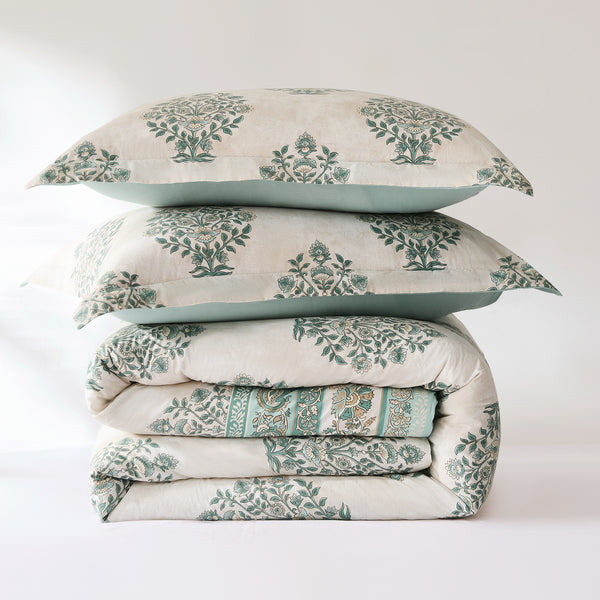 Lush Decor Sofia Flower Block Bouquet Cotton Comforter Set