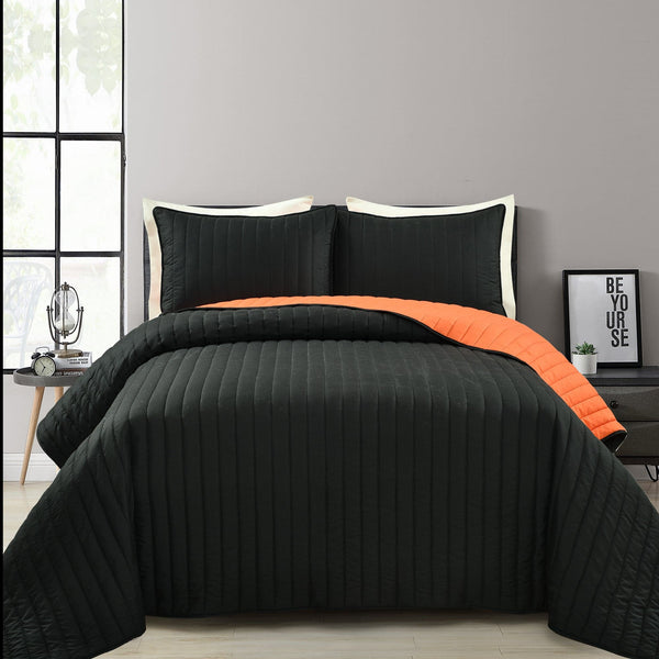 Lush Decor Soft Stripe All Season Quilt/Coverlet Set