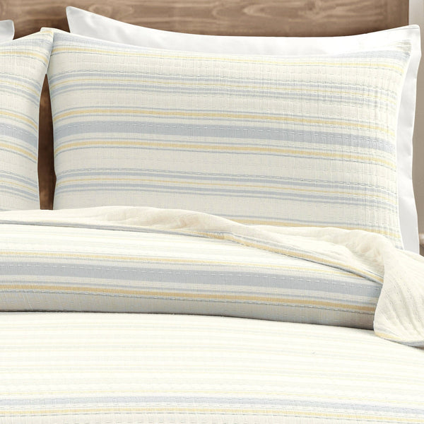 Lush Decor Solange Stripe Kantha Pick Stitch Yarn Dyed Cotton Woven Quilt/Coverlet Set