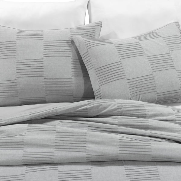 Lush Decor Sorano Chambray Textured Jacquard Cotton Duvet Cover 3 Piece Set