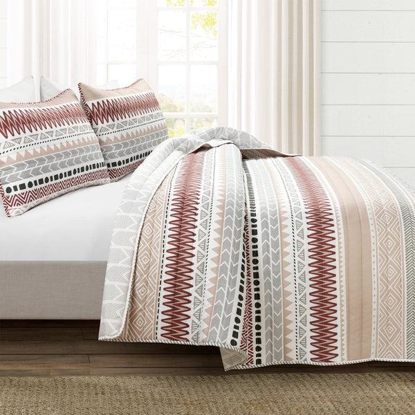 Lush Decor Southwest Stripe Reversible 3 Piece Quilt Set