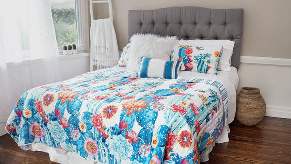 Lush Decor Southwest Vibrant Cactus Reversible 3 Piece Quilt Set