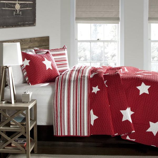 Lush Decor Star Reviersible 2 Piece Quilt Set Twin Size