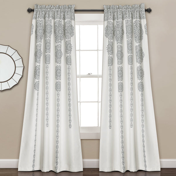 Lush Decor Stripe Medallion Light Filtering Window Curtain Set