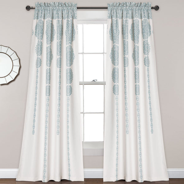 Lush Decor Stripe Medallion Light Filtering Window Curtain Set