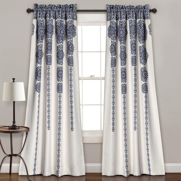 Lush Decor Stripe Medallion Light Filtering Window Curtain Set