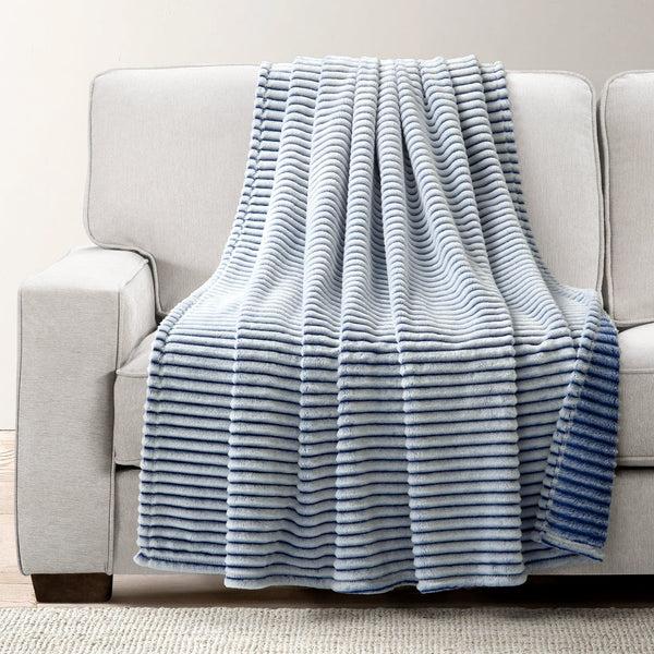 Lush Decor Super Cozy Ultra Soft Ribbed Faux Fur Throw