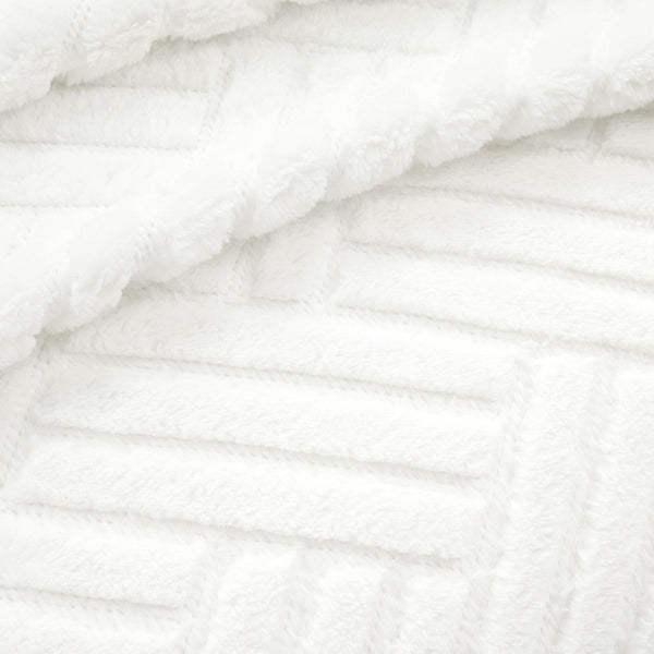 Lush Decor Super Cozy Ultra Soft Sherpa Jacquard Geo Blanket/Bedspread