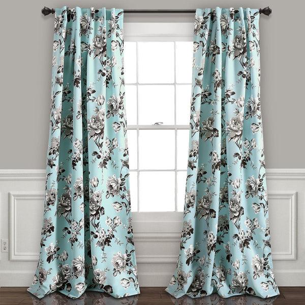 Lush Decor Tania Floral Light Filtering Window Curtain Panel Set