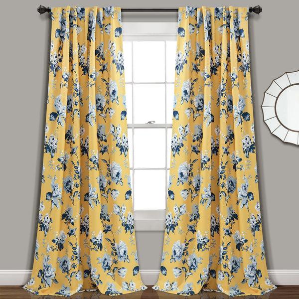 Lush Decor Tania Floral Light Filtering Window Curtain Panel Set