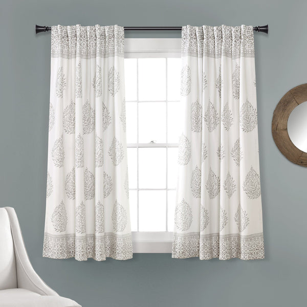 Lush Decor Teardrop Leaf Light Filtering Window Curtain Panel Set