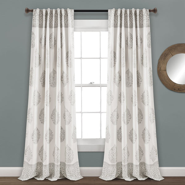 Lush Decor Teardrop Leaf Light Filtering Window Curtain Panel Set