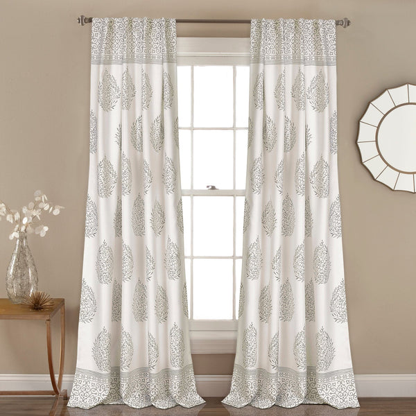 Lush Decor Teardrop Leaf Light Filtering Window Curtain Panel Set