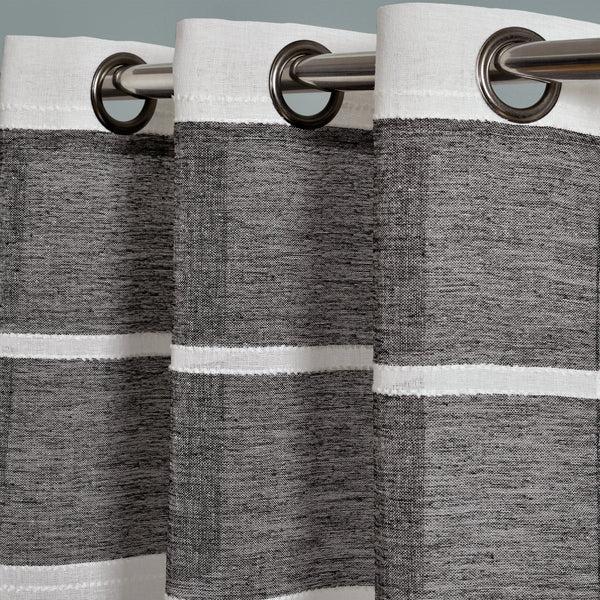 Lush Decor Textured Stripe Grommet Sheer Window Curtain Panel Set