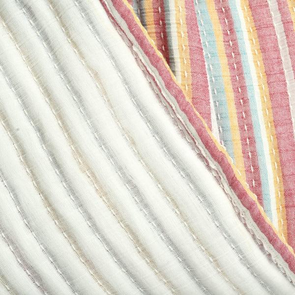 Lush Decor Tracy Stripe Kantha Pick Stitch Yarn Dyed Cotton Woven Throw
