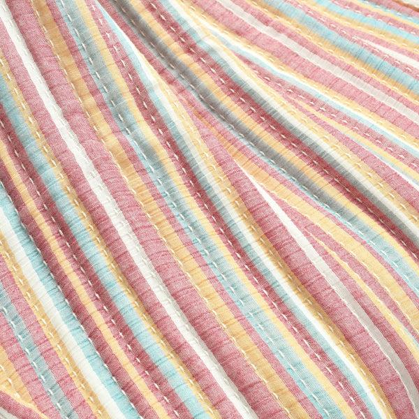 Lush Decor Tracy Stripe Kantha Pick Stitch Yarn Dyed Cotton Woven Throw