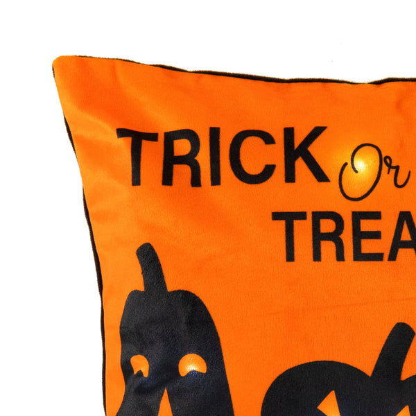Lush Decor Trick Or Treat Pumpkin LED Decorative Pillow