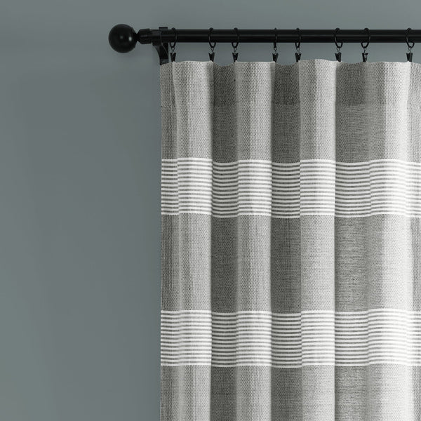 Lush Decor Tucker Stripe Yarn Dyed Knotted Tassel Window Curtain Panel Set