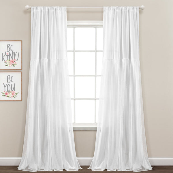 Lush Decor Tulle Skirt Solid Window Curtain Panel Set