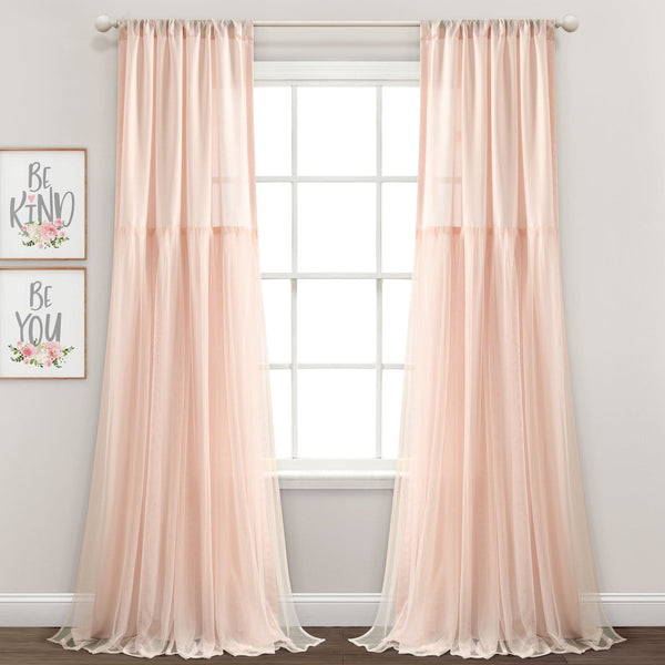 Lush Decor Tulle Skirt Solid Window Curtain Panel Set