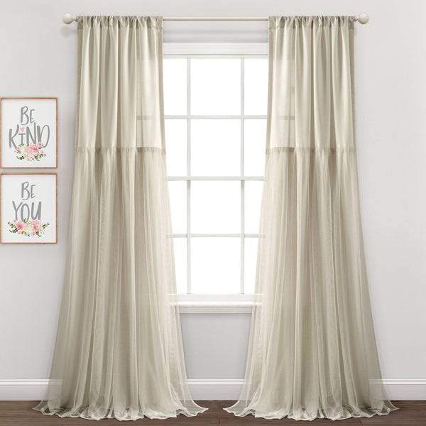 Lush Decor Tulle Skirt Solid Window Curtain Panel Set
