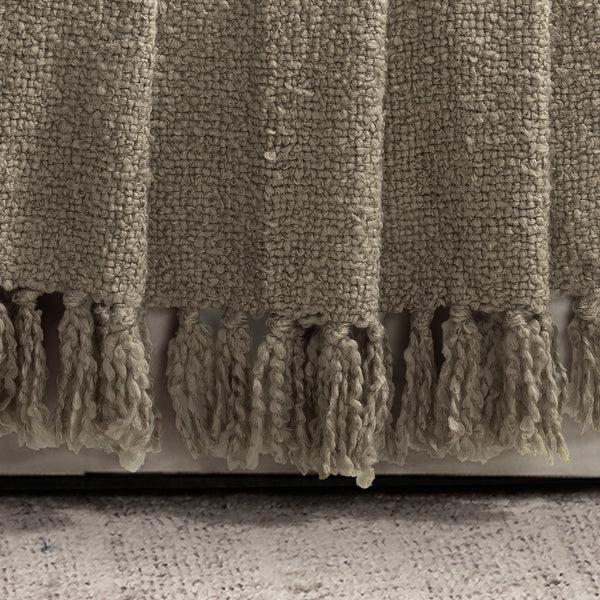 Lush Decor Tulum Boucle Textured Woven Fringed Throw Blanket