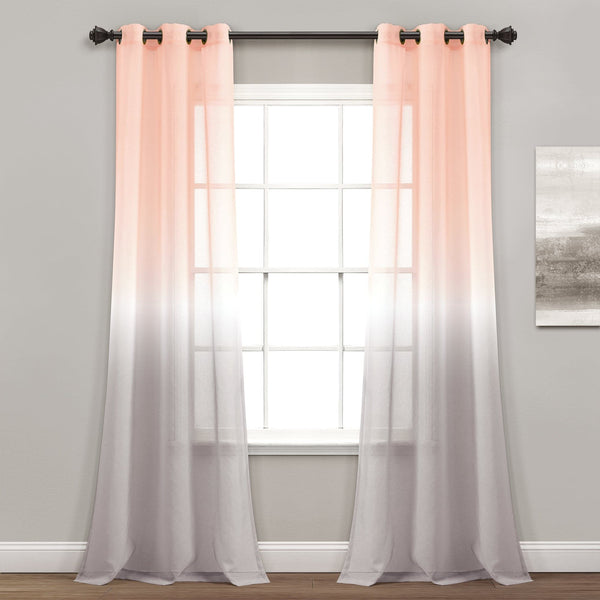 Lush Decor Umbre Fiesta Sheer Window Curtain Panel Set